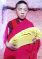 Samdrup, aged around 16, while at his monastery before his self-immolation. The picture was taken following a major religious assembly. 