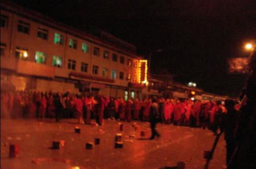 Tibetans celebrate at the Barkhor Tibetans celebrate at the Barkhor