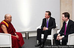 The Dalai Lama meeting David Cameron