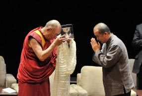 HHDL presents Light of Truth award to Chinese writer Wang Lixiong