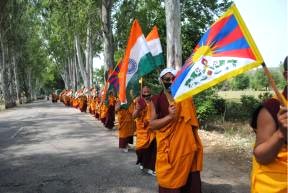 Kirti monks in exile embarked upon a journey to Delhi