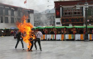 An image reportedly of Sunday's self-immolation