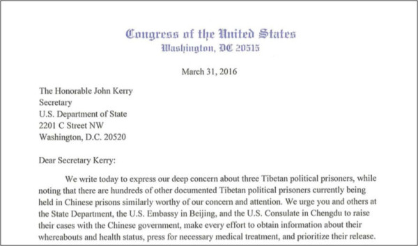 Congressional letter