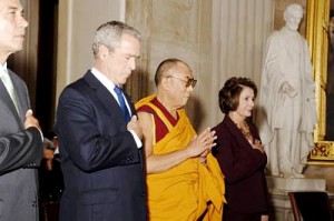 President Bush, the Dalai Lama, Speaker Nancy Pelosi President Bush, the Dalai Lama, Speaker Nancy Pelosi